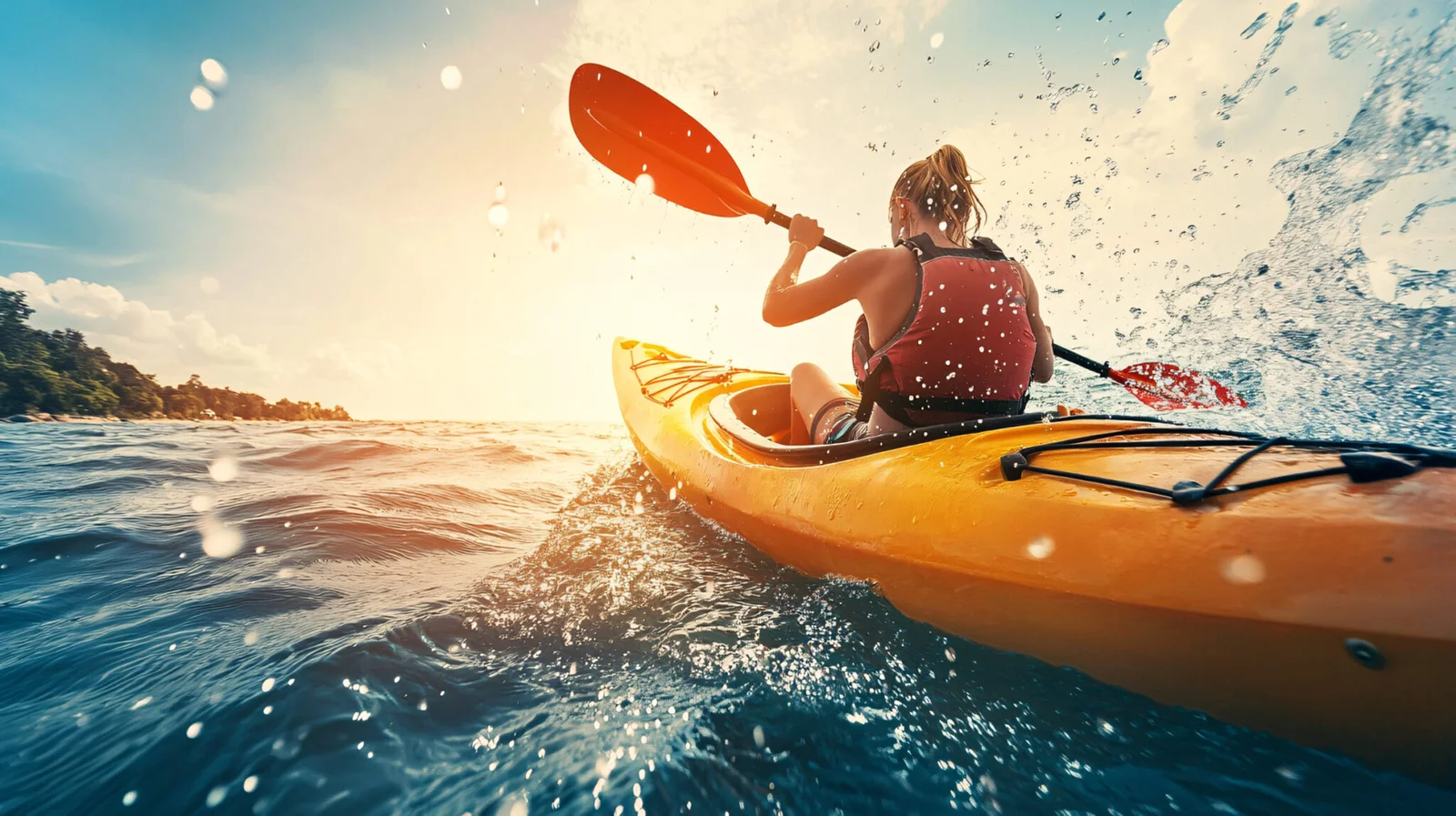 Kayaking at sunset